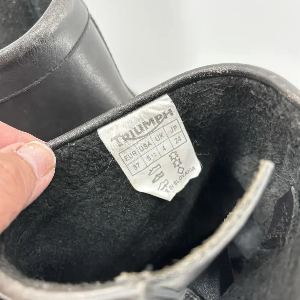 Vtg Triumph Motorcycle Engineer Boots Black Leather Mens 5.5 EU 37 Slovakia